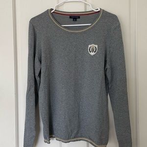 🤍NWOT Tommy Hilfiger Grey Sweater 🤍 Cotton with Sparkly Stripe 🤍